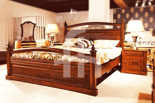 FH-5361 Elegant Bed With Chocolate Finish
