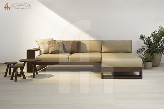 FH-5450 Wooden L Shape Sofa Set