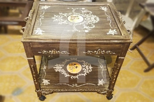 FH-5372 Square Corner Table With Floral Patterns