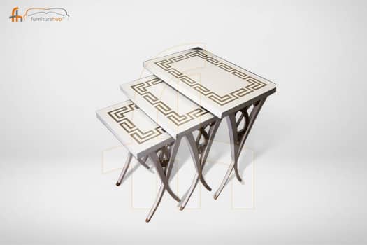FH-5476 Versace Nesting Table (Elegant White)