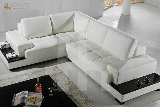 FH-5446 L Shape Sofa Set (Graceful White) - furniturehub.pk