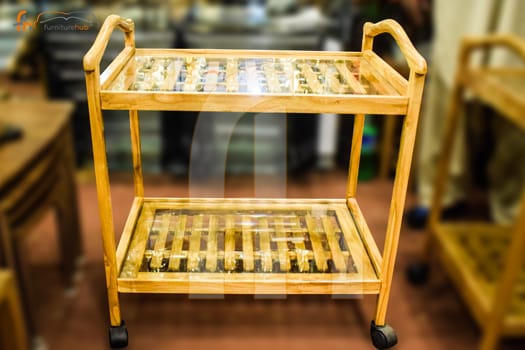 FH-5670 Tea Trolley with Glass (Top and Bottom)