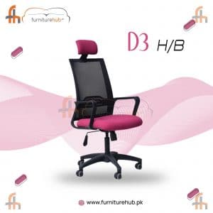 High Back Chair In Pink And Black For Office Use Available At Furniturehub