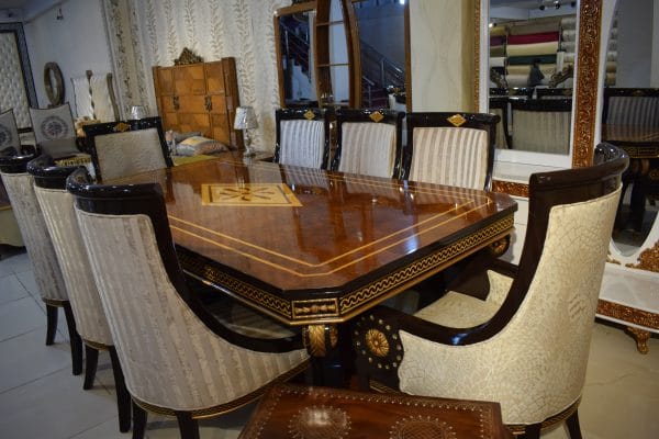 Buy FH-1167 Royal Greed Dining Table With 8 Chairs Online at Discount