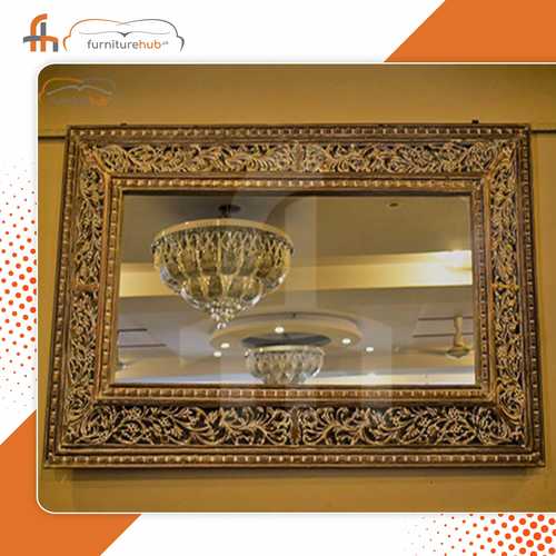 Rectangle Mirror Luxury Gold Article Available In Sale At Furniturehub.Pk