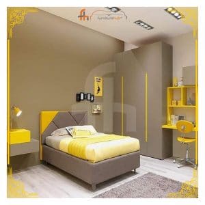 Yellow Bed Set With 1 Side Table Available On Sale At Furniturehub.Pk