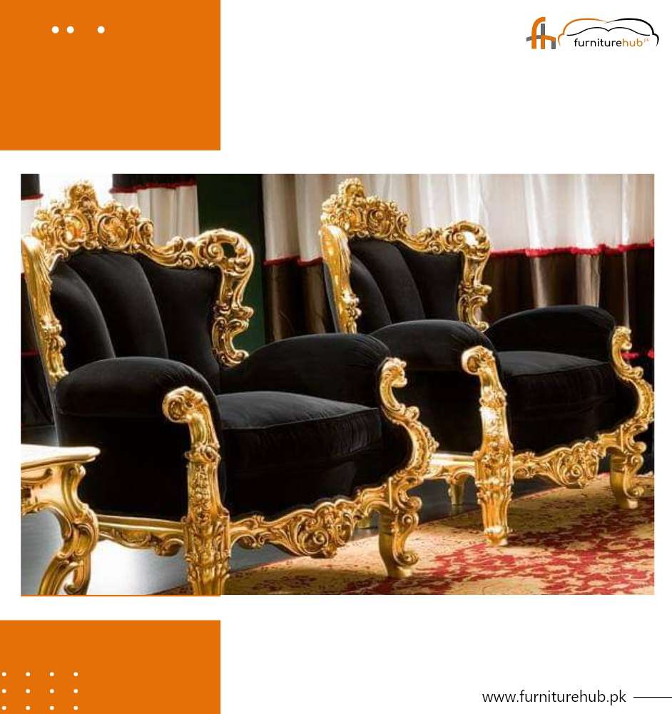FH-1239 Black Royal Chair Set