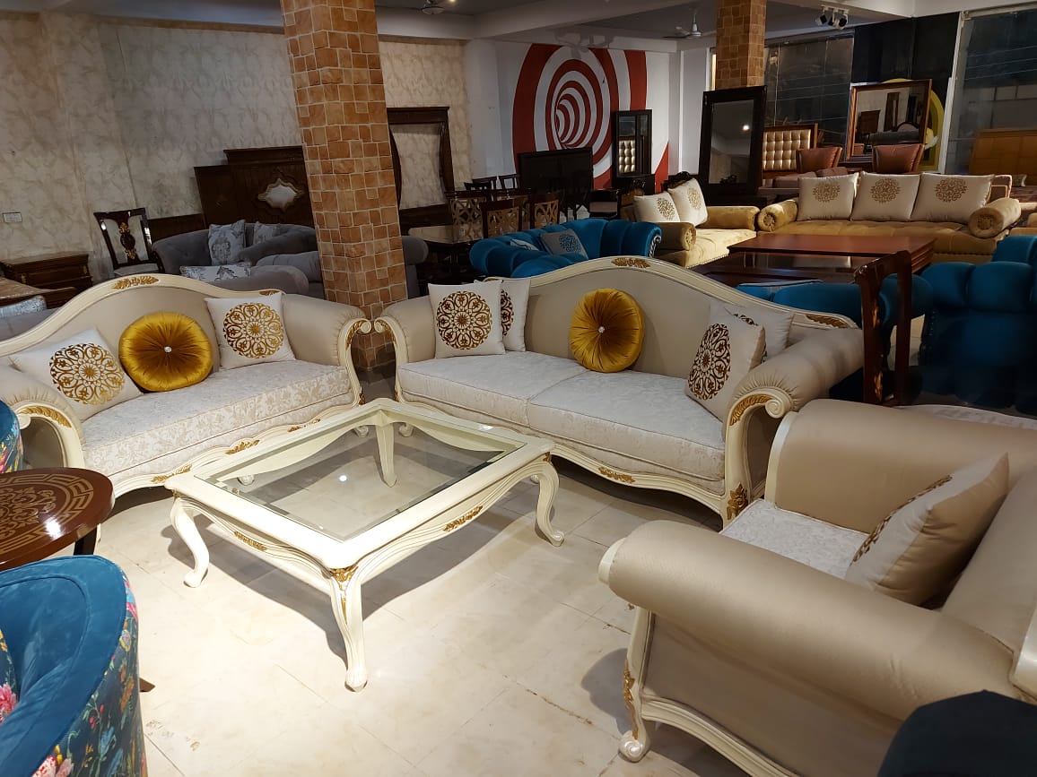 Buy FH-1312 White Chrome Sofa Set 3+2+1 Online at Discount Price in