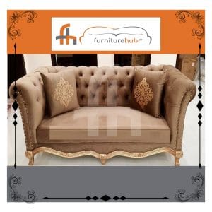 Brown Gold Sofa Set Bespoke Design On Sale At Furniturehub.Pk