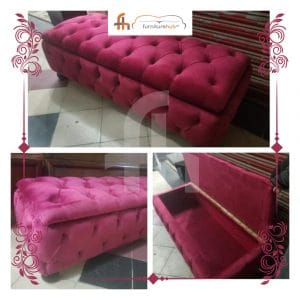 Settee For Storage In Velvet Fabric Available On Sale At Furniturehub.Pk