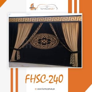 Room Curtain Design In Black Chinese Style Available At Furniturehub.Pk