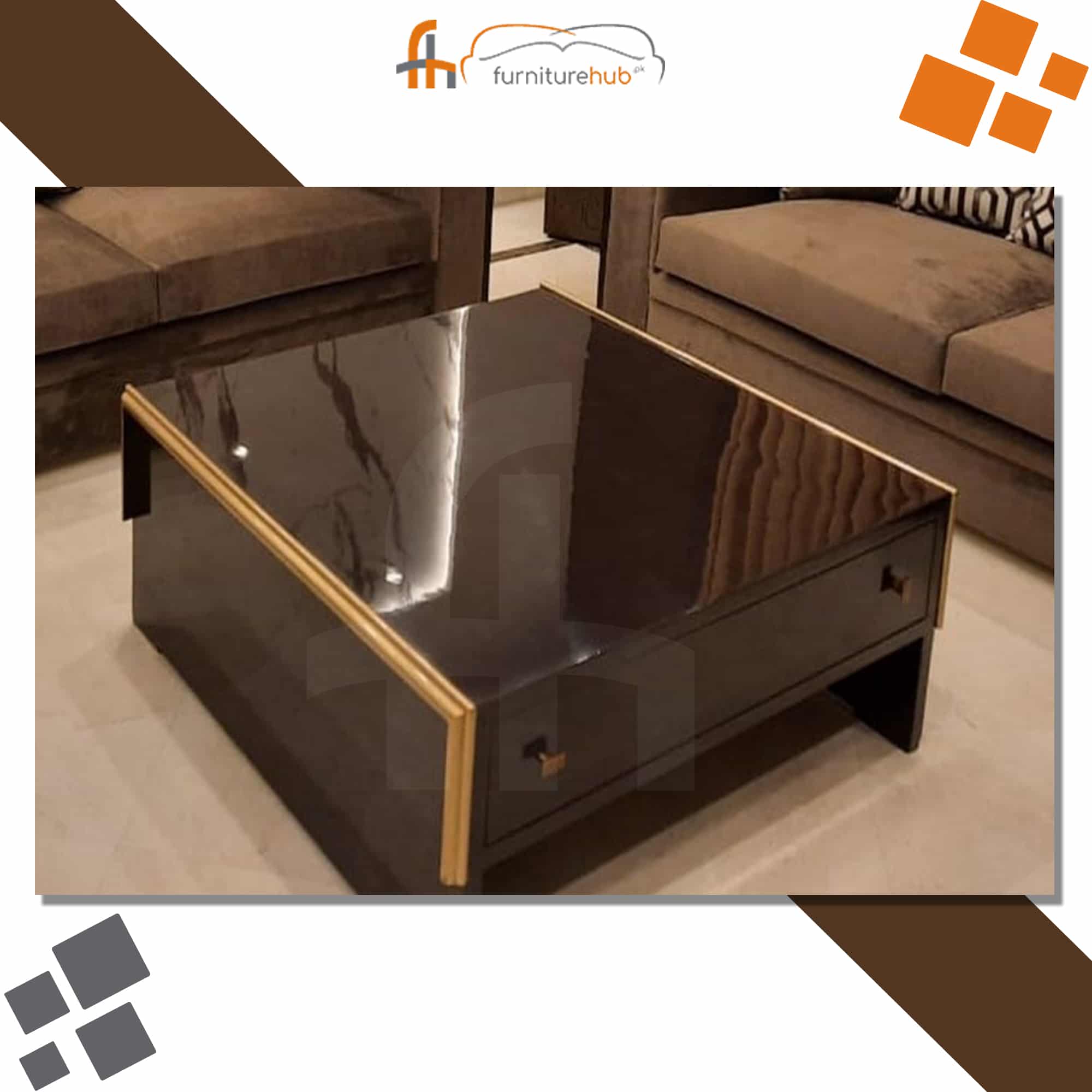 Brown Center Table With Drawers (FH-1555)