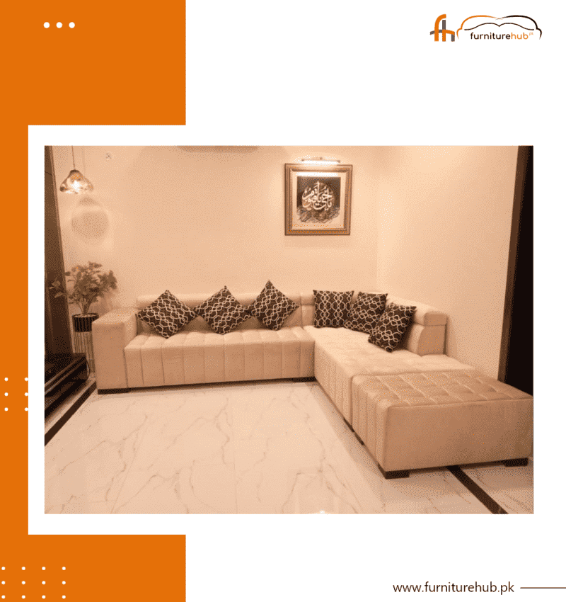 White L-Shape Sofa (FH-1553)