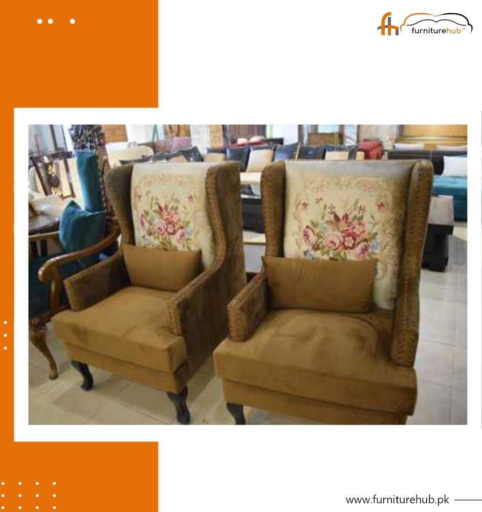 FH-1673 High Back Light Brown Chairs Set