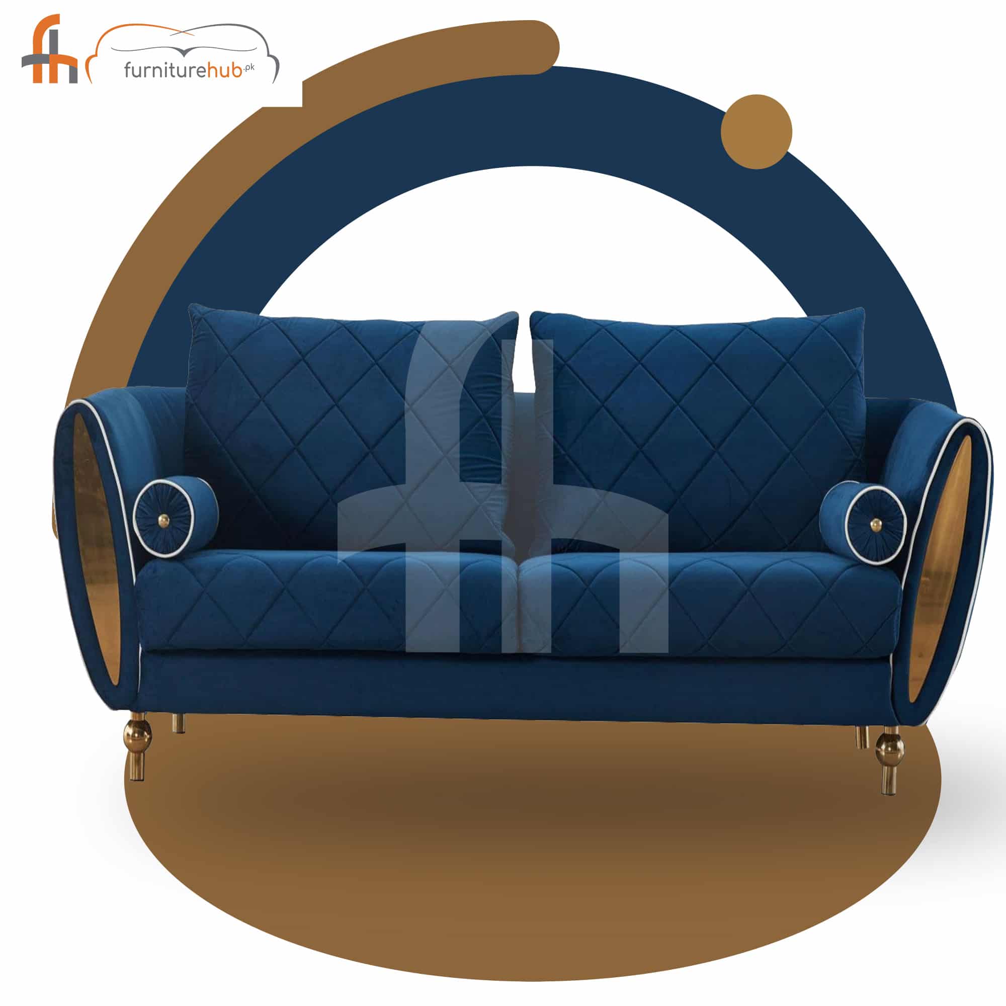 Elegant Oval Brasso Sofa Set-6 Seater (FH-1734)