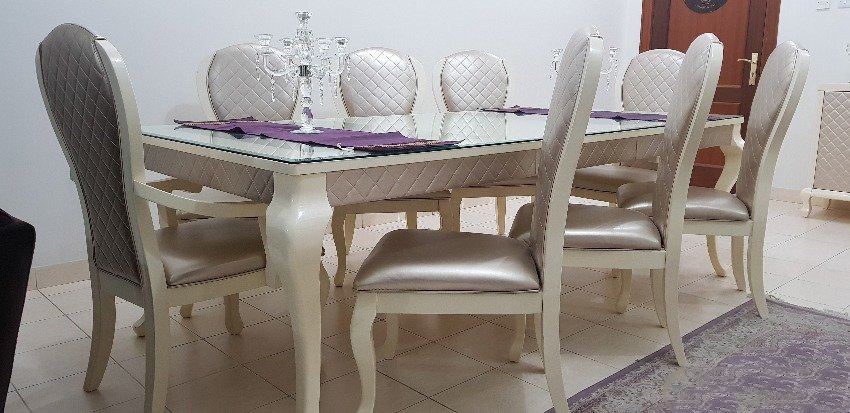 FH-1762 DINING TABLE 8 CHAIRS