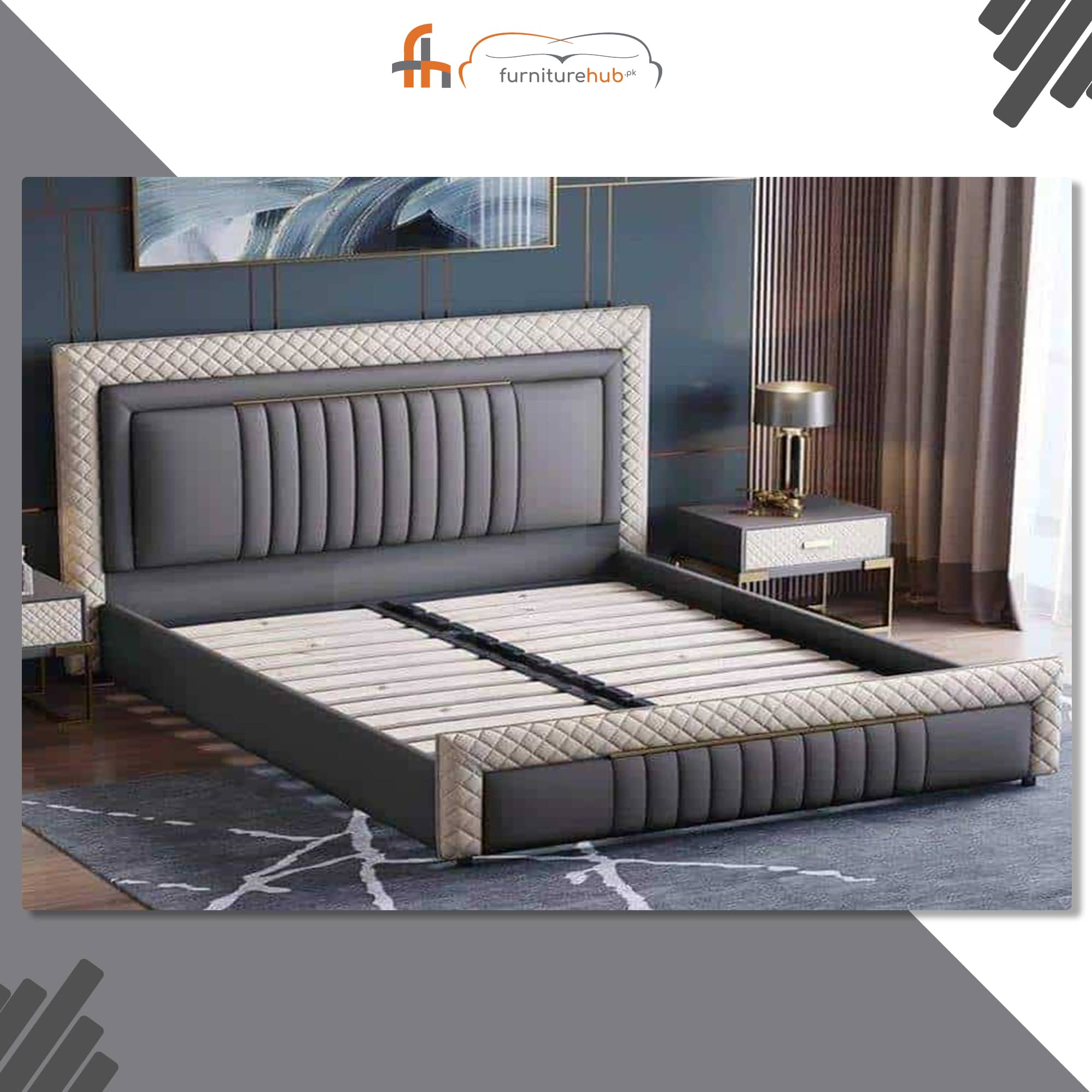 Stylish Wooden Bed (FH-1851)