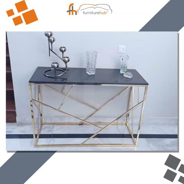 Black Metal Console Table For The Entrance Available At Furniturehub.Pk