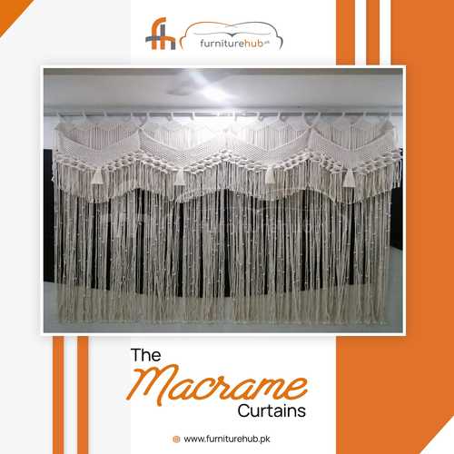 Cafe Style Curtains In Macrame