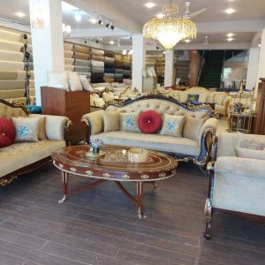 FH-7165 Sheesham Tri-Patels Sofa Set