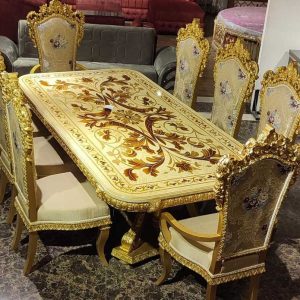 FH-7180 Royal Dining Table With 8 Chairs