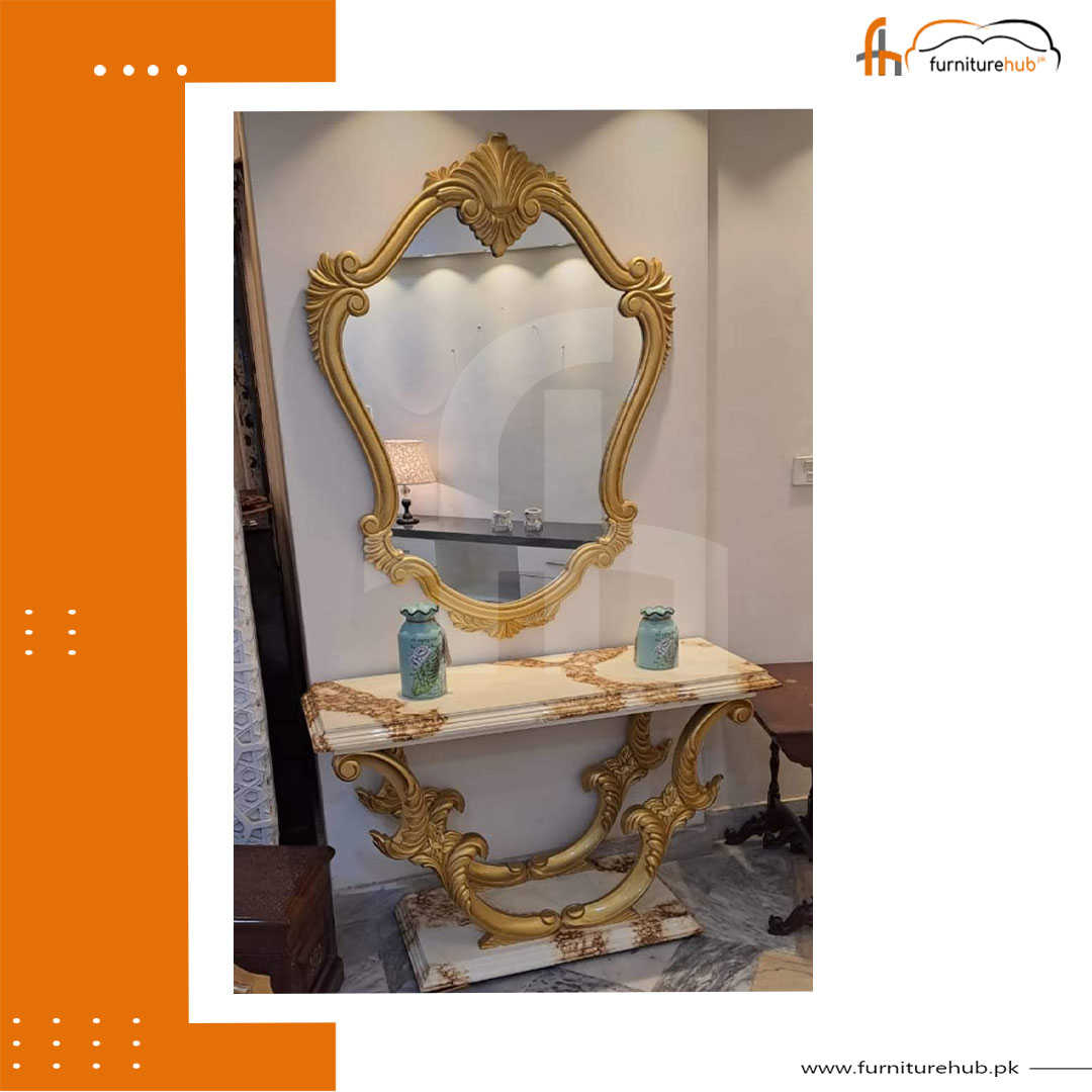 FH-7237 Victorian Crown Console with Classic Mirror