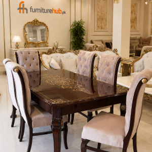 FH-4978 Versace 6 Chairs Dining(Exclusive)